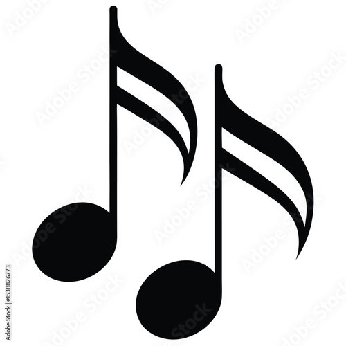 Minimalist musical notes design in cmyk and grayscale