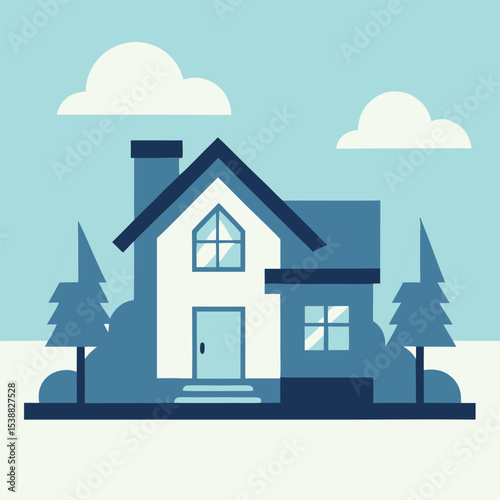Architectural house plan design with detailed floorplan