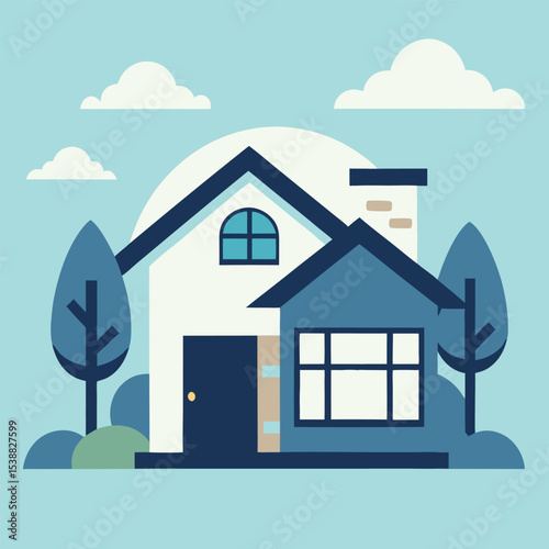 Architectural house plan design in cmyk and grayscale
