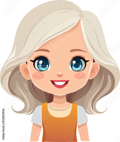 Cute Blonde Cartoon Girl Avatar