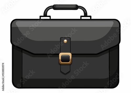 Black leather briefcase business portfolio bag