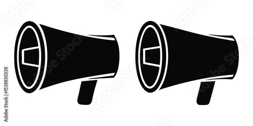 Marketing and Promotion Concept, Loudspeaker Line Art Icon On White Background