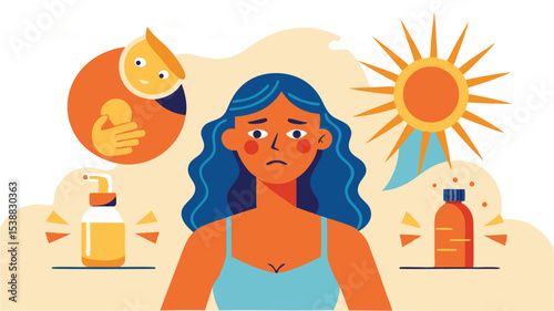 "Sunburned Skin & Sunstroke Awareness – UV Protection in Summer Heat"

