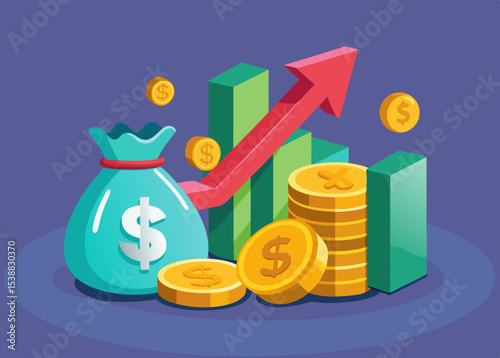 Financial growth success money investment chart