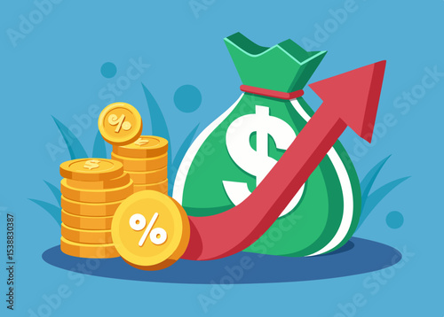 Growing money investment and financial growth