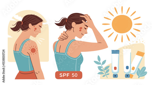 "Sunburned Skin & Sunstroke Awareness – UV Protection in Summer Heat"

