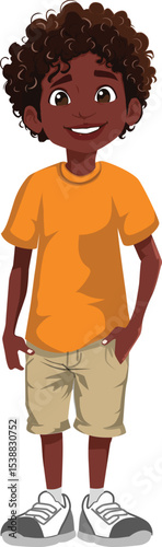 casual black african boy