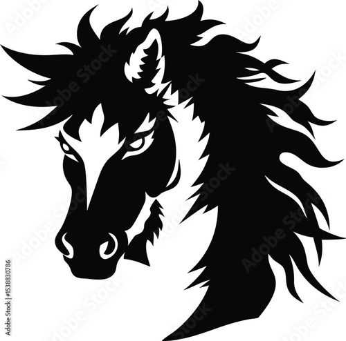Black Horse Logo design. Horse Head Logo Vector Template