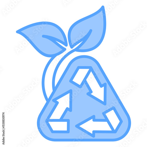Nature Recycle Blue Icon