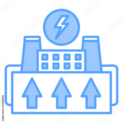 Geothermal Energy Blue Icon