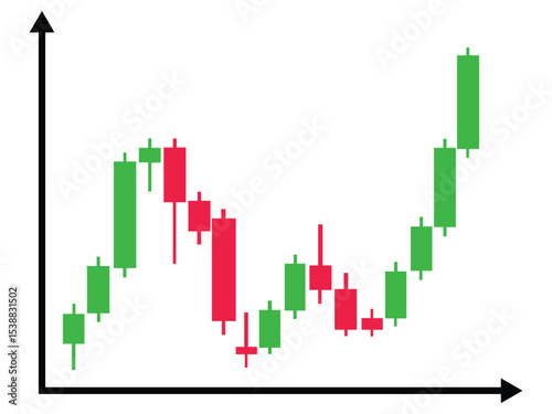 Stock Market Candel bar vector icon. Candel bar chat with green and red color, investment Online Vector. Stock Market, forex market and Cryptocurrency market. Vector illustration.