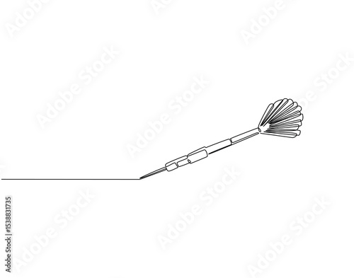 Continuous one line drawing of darts. One line drawing illustration of darts. Business target, bullseye concept single line. Editable outline