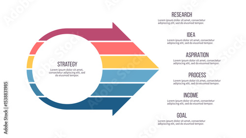 Business infographic template. Arrow chart with three options, steps. Vector chart.