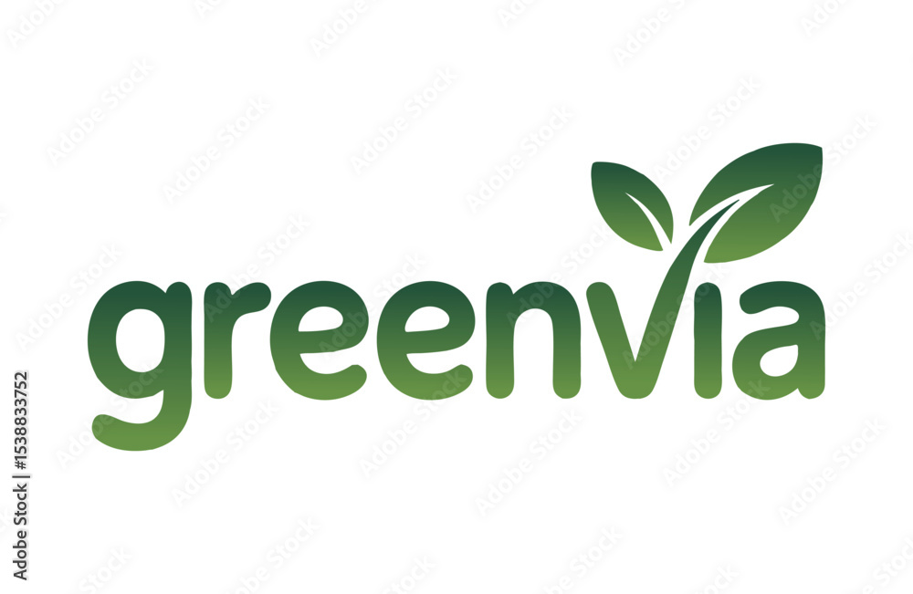 Fototapeta premium GreenVia logo, featuring a simple, eco-friendly design.