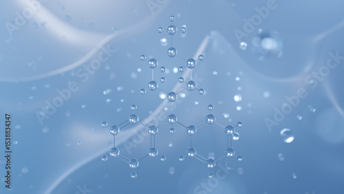 cyclizine molecular structure, 3d model molecule, antihistamine structural chemical formula view from a microscope