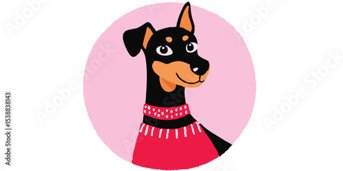 A charming dog in a lively illustration, with endearing expression and charming design. captures the essence of adorable companionship.