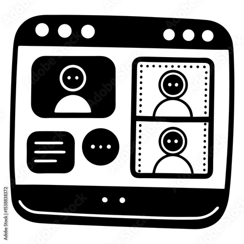 "Webinar Vector Illustration | Generative AI & Linocut Silhouette Design Art"