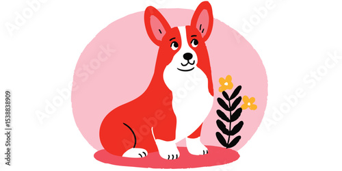 A charming corgi with playf...