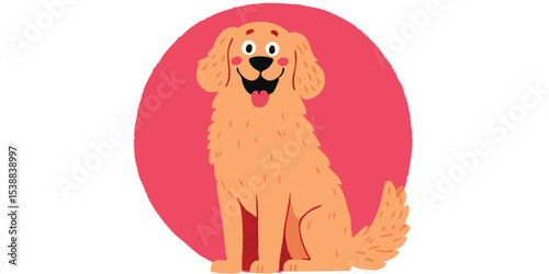 A cheerful illustration of a golden retriever, capturing the essence of a loyal and friendly canine companion.