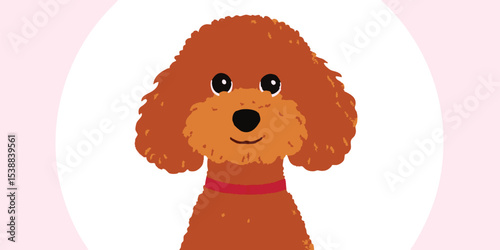 An adorable poodle illustration with its curly fur, a heartwarming portrait that brings joy and a sense of playful elegance.