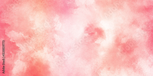 Beautiful watercolor art background. Pink and yellow shades aquarelle painted paper textured stain element for text design, Watercolor texture for cards, flyers, poster, banner background.