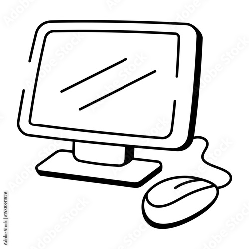 A sketchy style icon showing a workstation 
