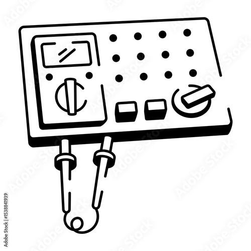A doodle style icon showing a testing meter 
