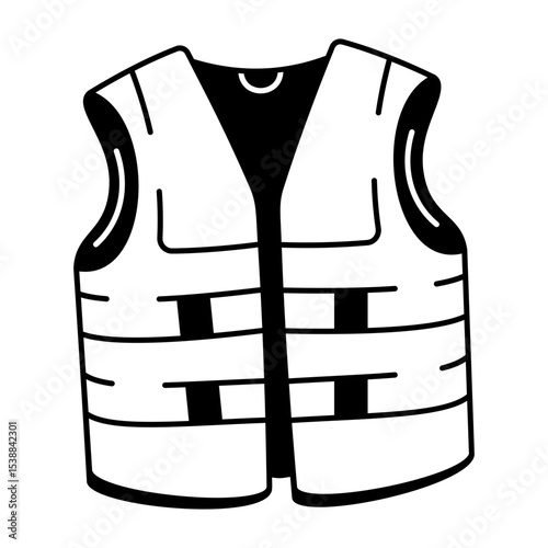 A hand drawn style icon of safety vest
