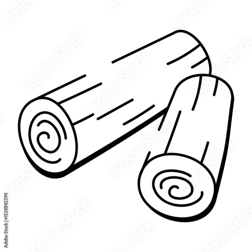 A doodle style icon of raw material
