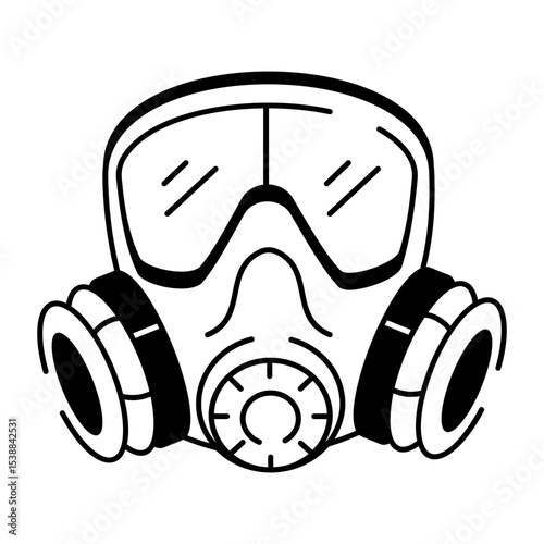 A drawing style icon of gas mask
