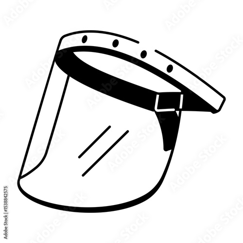 A hand drawn style icon of face shield
