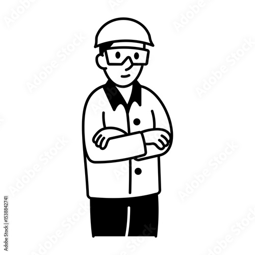 A drawing style icon of factory worker
