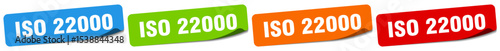 iso 22000 sticker. iso 22000 sticker set on white background