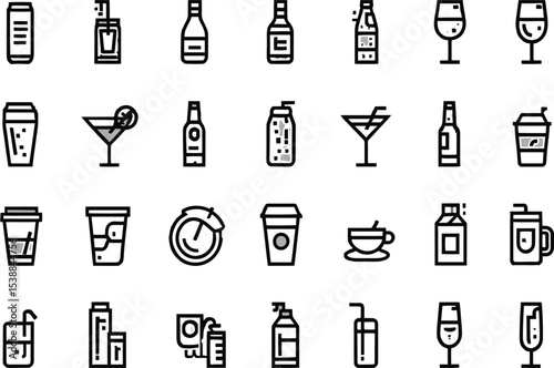 Drinks Vector Icons Coffee, Cocktails, and More