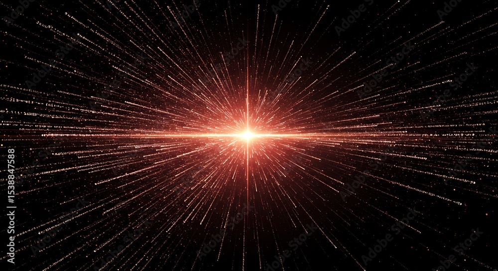 Fototapeta premium Bright Light Particles in Dark Space