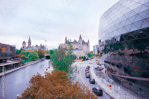 Wallpaper Mural view of historic downtown Ottawa, Canada from bridge Torontodigital.ca