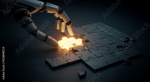 Robot Hand Placing Puzzle Piece