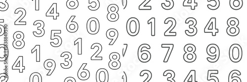 Various numeric digits arranged in different patterns showcasing creative design elements and visual appeal