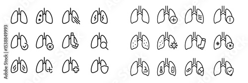 Visual representations of lung health issues and interventions in a concise and informative design