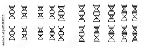 Patterns of dna helixes representing genetic information in a simple design