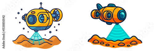Underwater exploration vehicles designed for marine discovery and research missions in oceanic environments