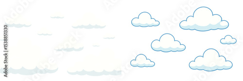 Soft white clouds float gently across a bright blue sky during a serene afternoon in springtime
