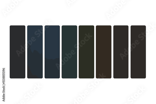 Collection of color swatches highlighting dark tones for design projects and artistic inspiration