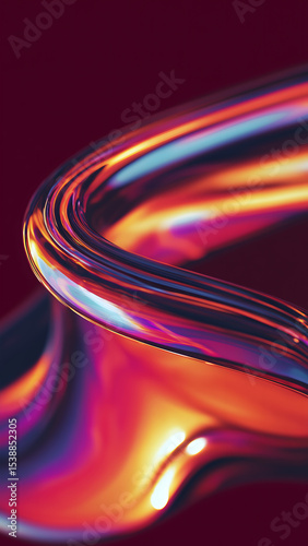 Abstract Wavy Fluid Background with Neon Light Effects. Futuristic Design Wallpaper Concept