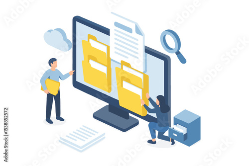 Digital file organization enhances workflow efficiency in a modern office setup
