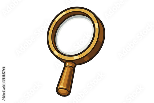 Magnifying glass held over a white background for examining details in various contexts