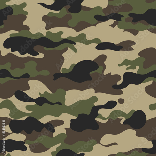 
Camouflage modern seamless pattern, army vector background, classic print
