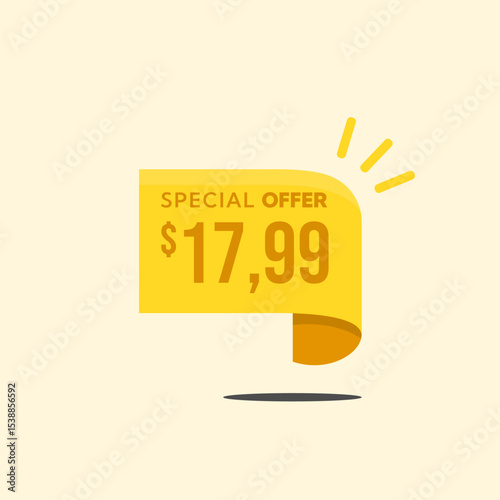 Yellow $17.99 tag style banne...