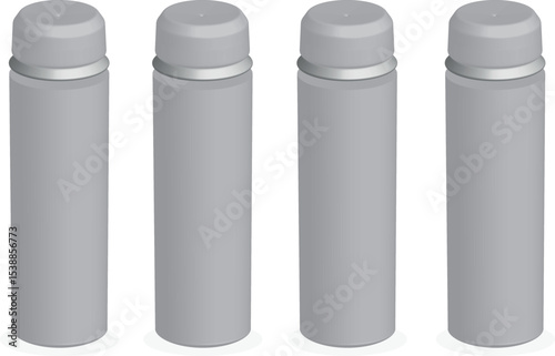 Flat vector illustration of aluminum spray can in minimalist style, isolated on white background