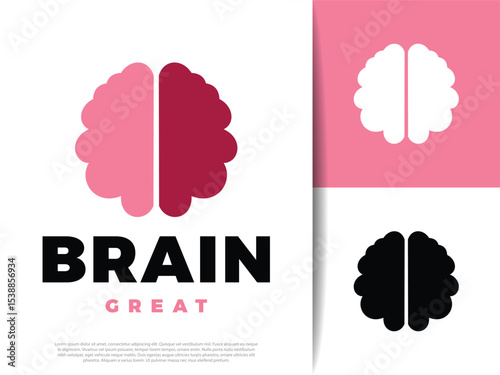 Modern vector illustration of a human brain symbol, representing mind, learning, intelligence, memory, and mental activity. Ideal for education, science, health, and technology designs.